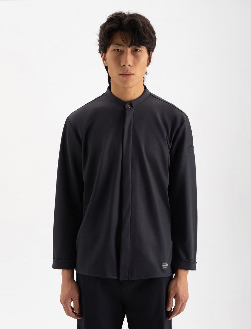 Chemise de chef Noirblue manches longues en tissu maille Chemise Jac Noirblue