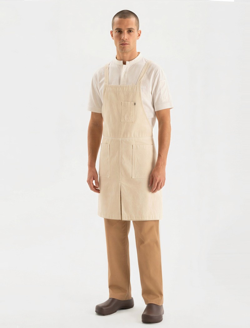 Delantal cafetería especialidad ecru Delantal para negocios artesanos en ecru