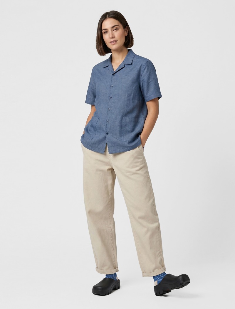 Camisa tipo denim unisex manga corta Camisa tipo denim unisex manga corta. corte amplio y actual.