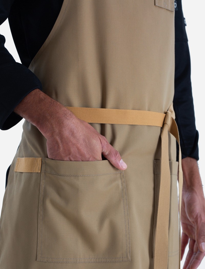 Delantal Clipper Cream Detalle Bolsillo | QOOQER Delantal Clipper Cream