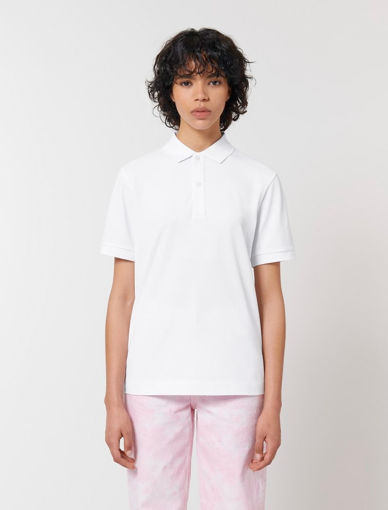 Women’s White Polo for uniforms detail Women’s White Polo for uniforms detail