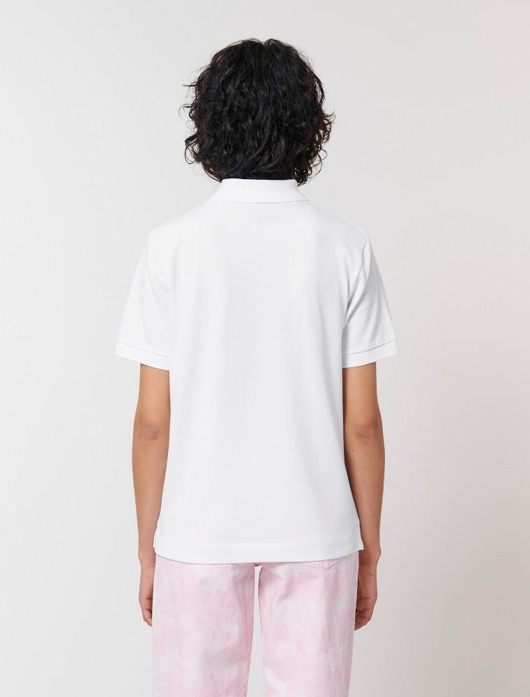 blanco-6 Unisex White MC Polo