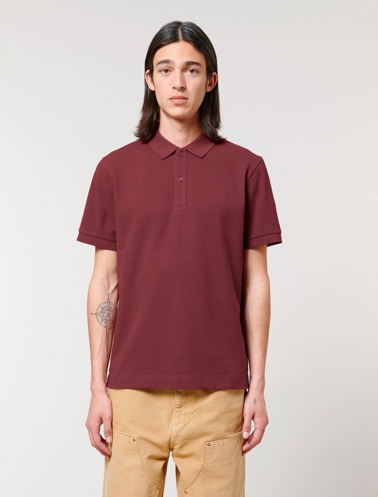 Polo granate de hombre detalle Polo granate de hombre detalle