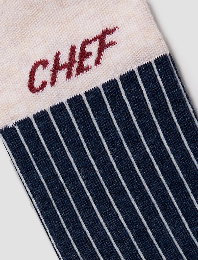 Chaussettes de Chef Rayées Navy Oui Chef Chaussettes de Chef Oui Chef Navy