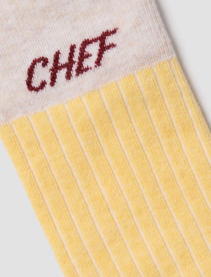 Chaussettes de Chef Rayées Jaunes Oui Chef Chaussettes de Chef Oui Chef Yellow