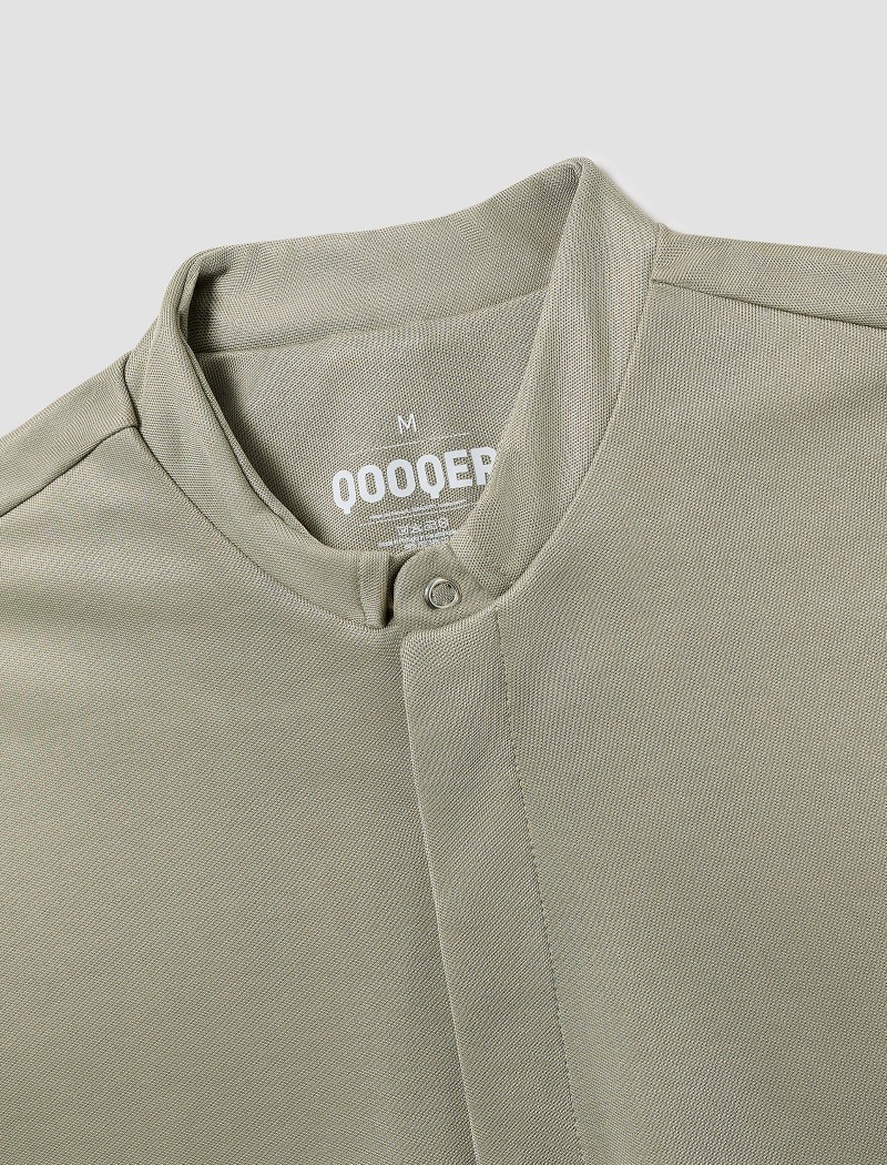 square kaki Jac Moss Chef Shirt