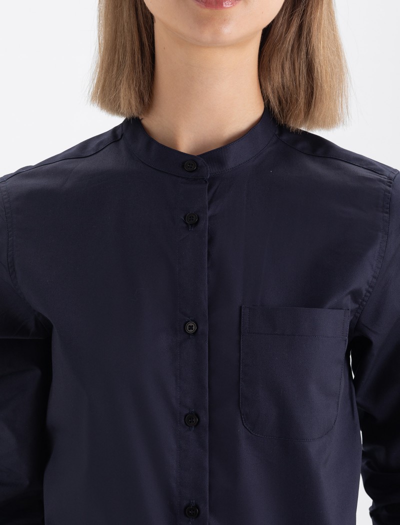Camisa-mao-hombre-navy-4b Women's Mao Shirt - Navy