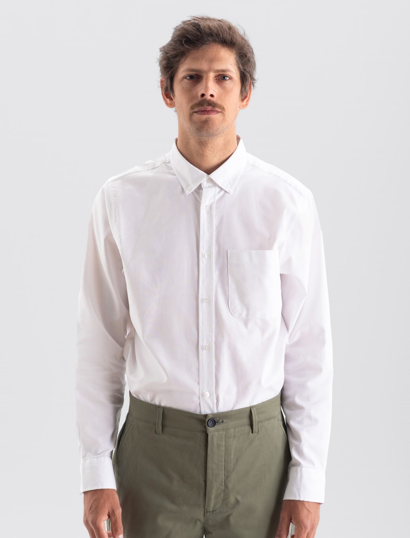Men's white Oxford Shirt in Organic Cotton Men's white Oxford Shirt in Organic Cotton