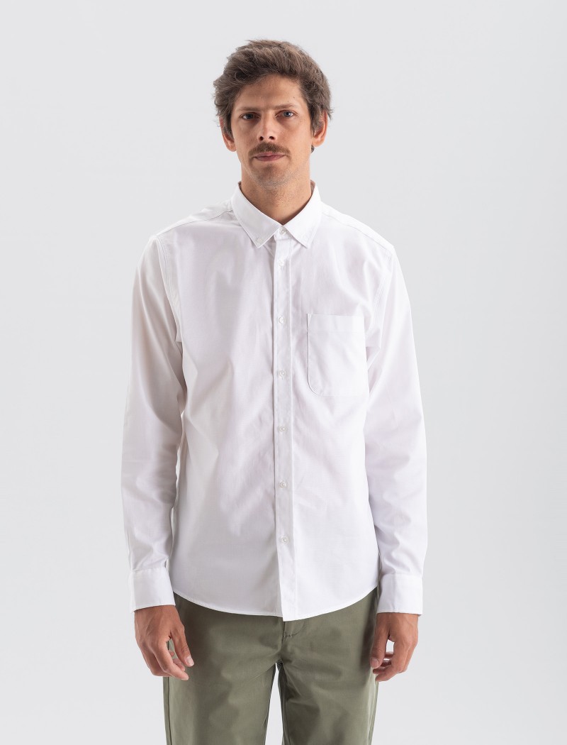 Camisa-oxford-hombre-BLANCO-5 Men's Oxford Shirt - White