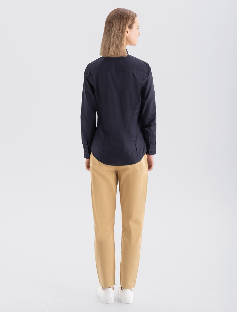 Camisa Oxford Mulher - Navy Camisa Oxford Mulher - Navy