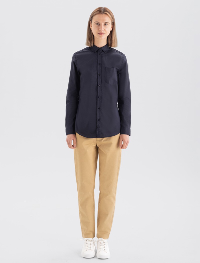 Camisa Oxford Mulher - Navy Camisa Oxford Mulher - Navy