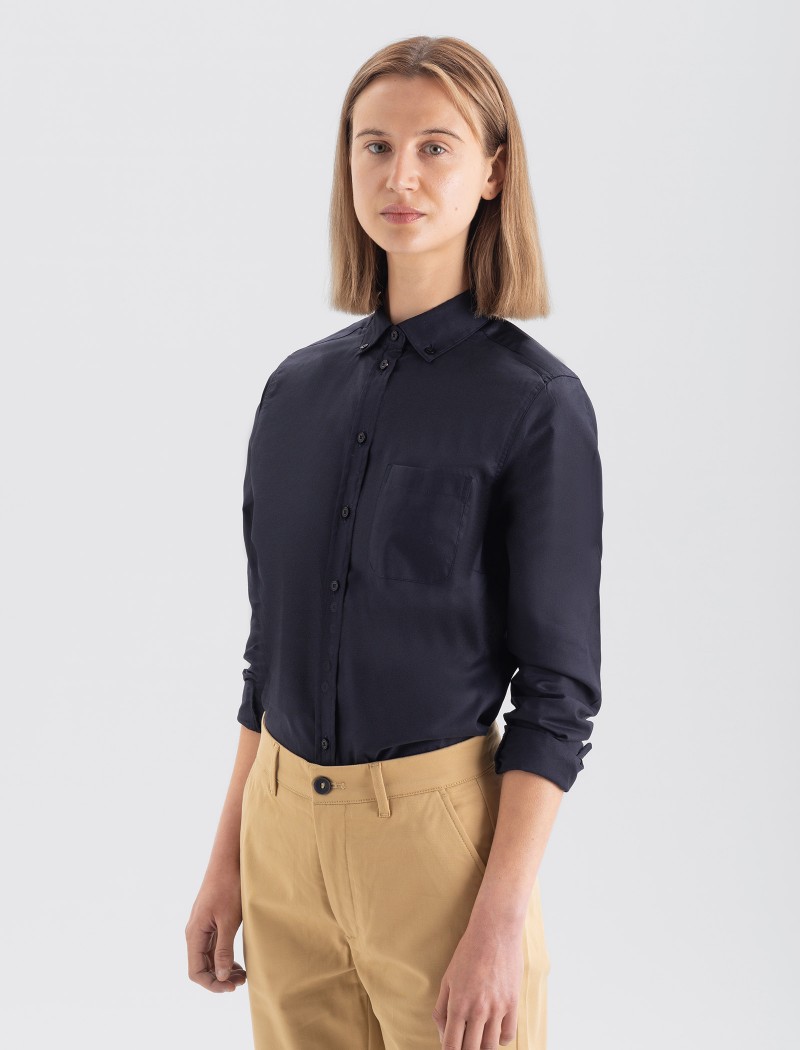 Camisa Oxford Mulher - Navy Camisa Oxford Mulher - Navy