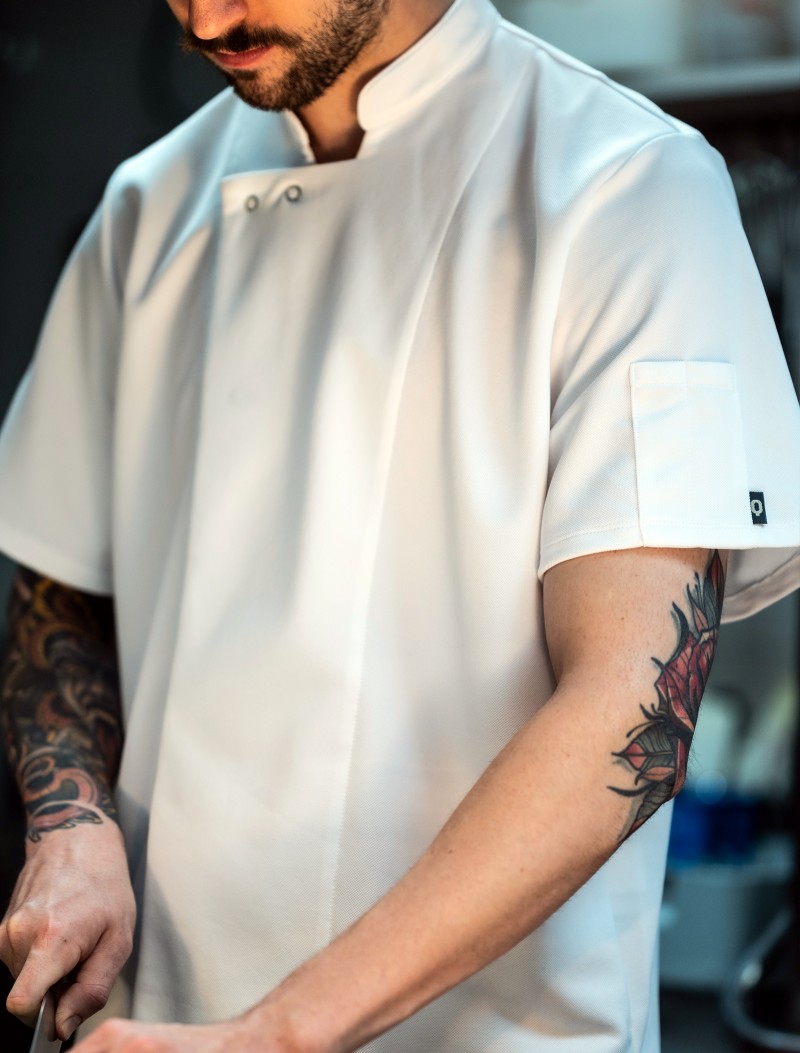 Light and breathable chef jacket Stain-resistant chef's jacket white