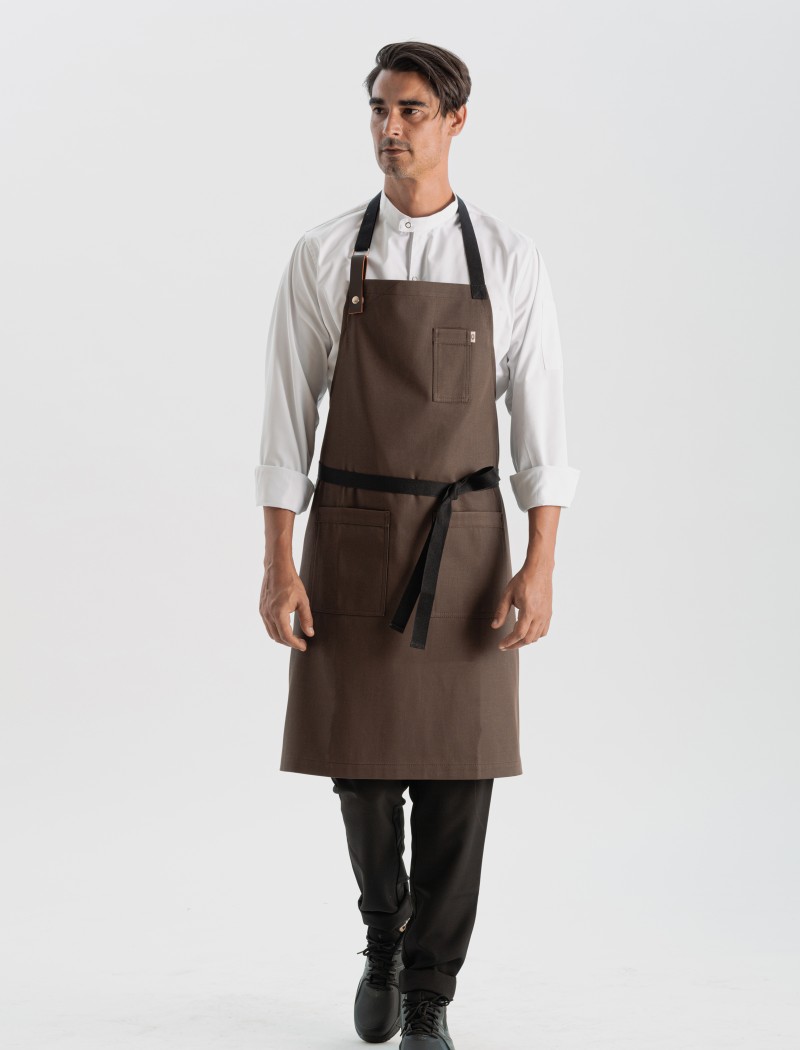 Avental castanho para cozinheiro Avental castanho para cozinheiro
