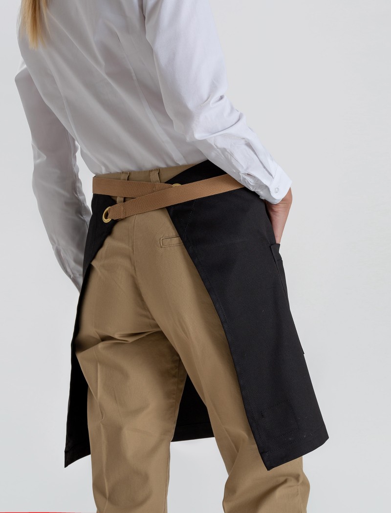 Delantal Midi Negro-3 Midi Black Apron