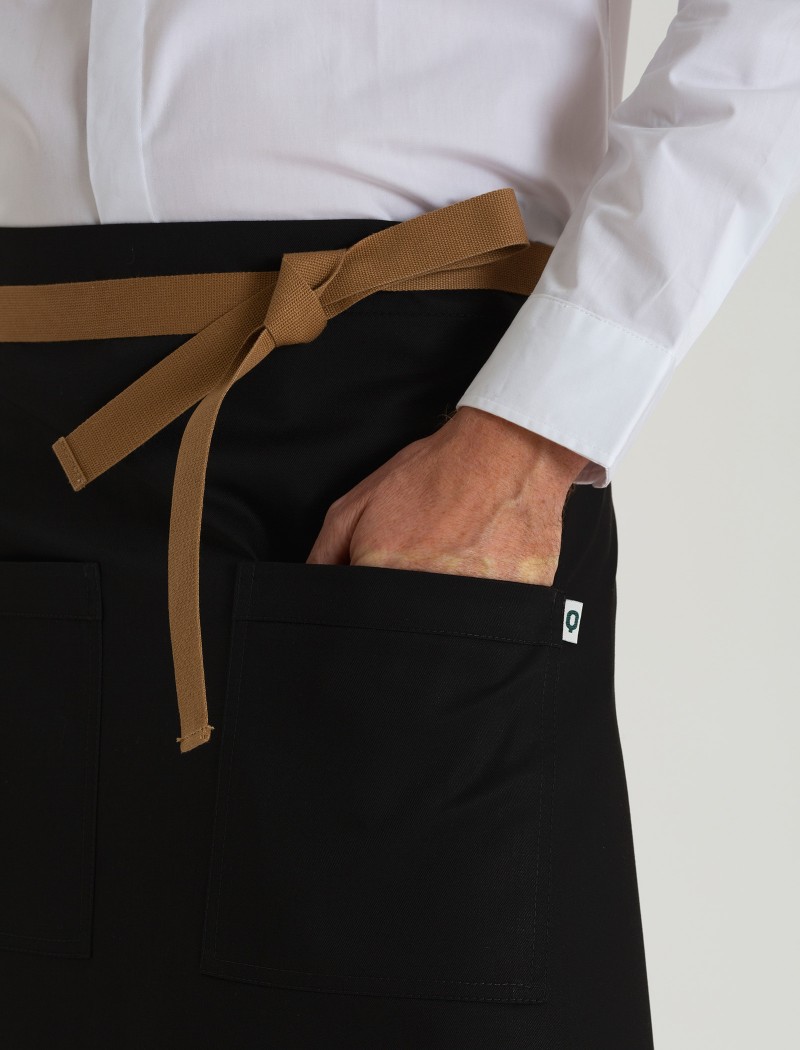 Delantal Midi Negro-6 Midi Black Apron