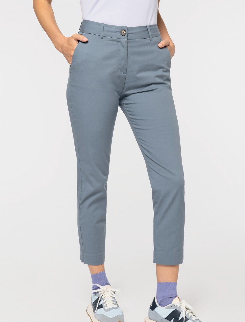 Pantalon Chino Mineral Grey Mujer Pantalón chino gris mujer
