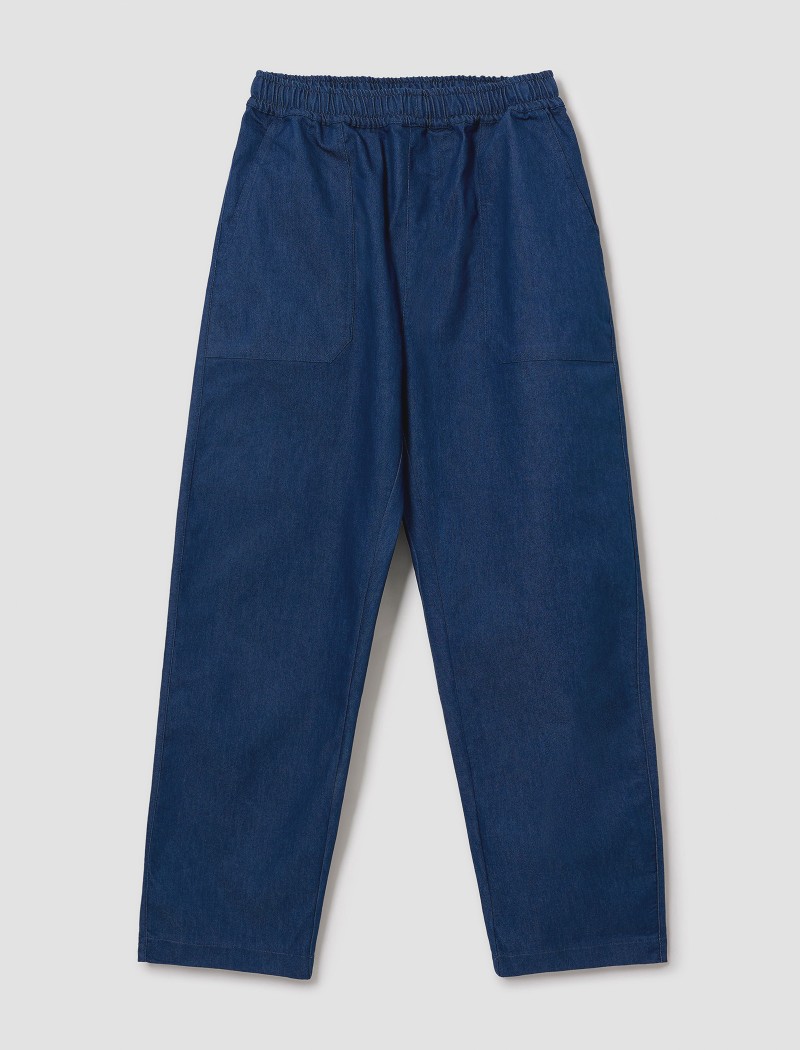 Pantalón de chef denim. Cómodo y funcional Pantalón de cocinero en denim azul