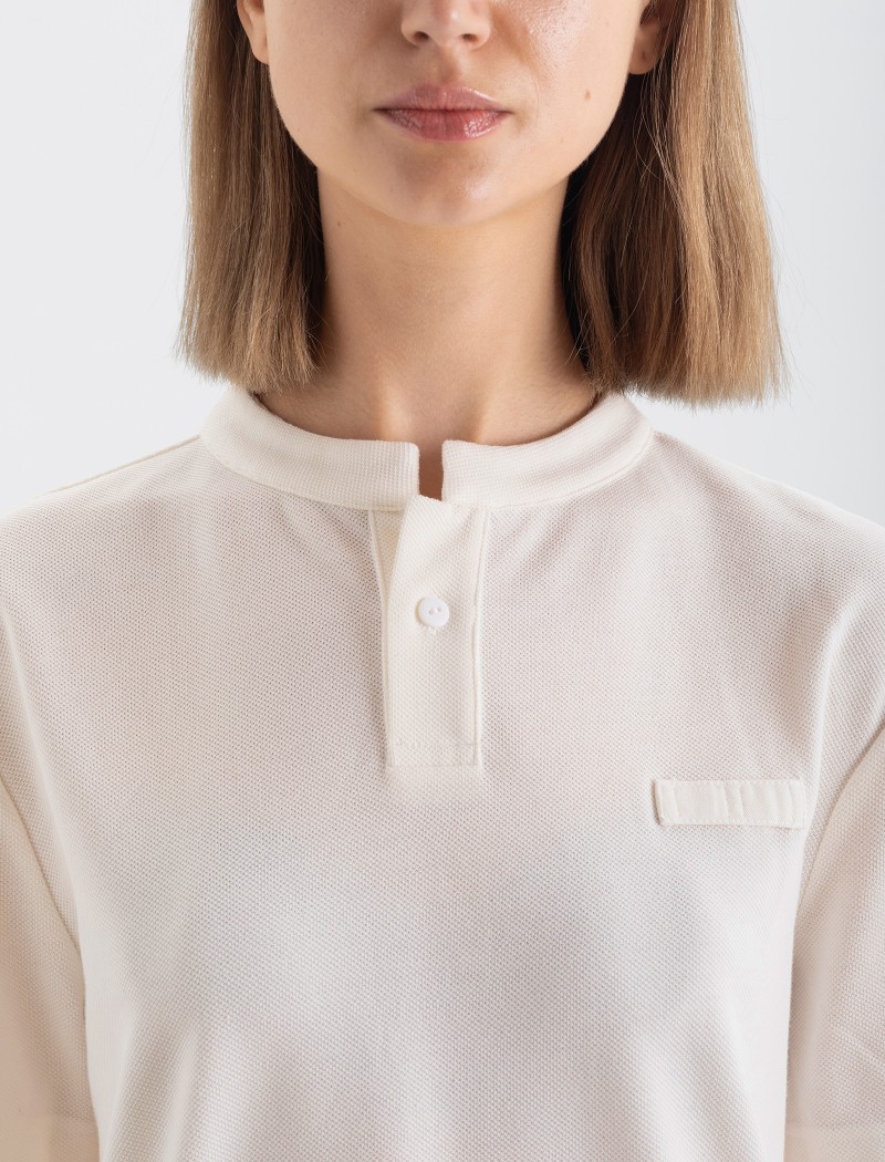 Polo-Lacey_Ecru-5 Polo Lacey Unisex - Ecru