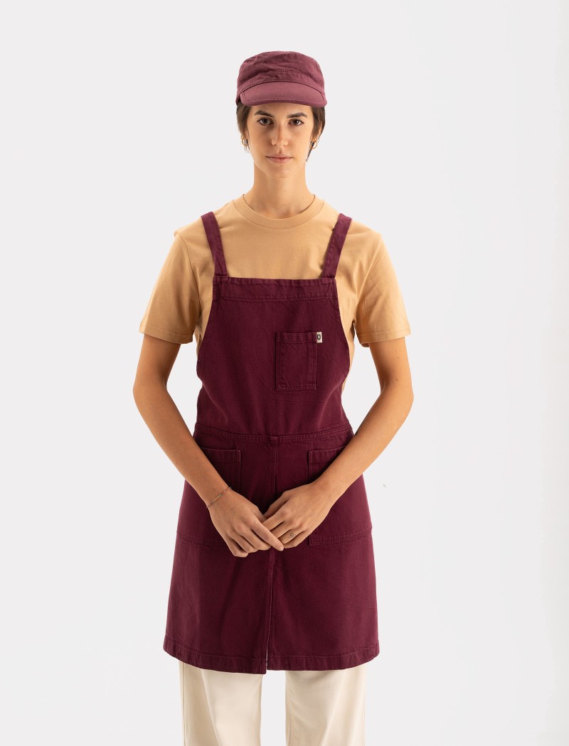 Tone Long Claret Apron Bakery | QOOQER Tone Long Schürze - Claret
