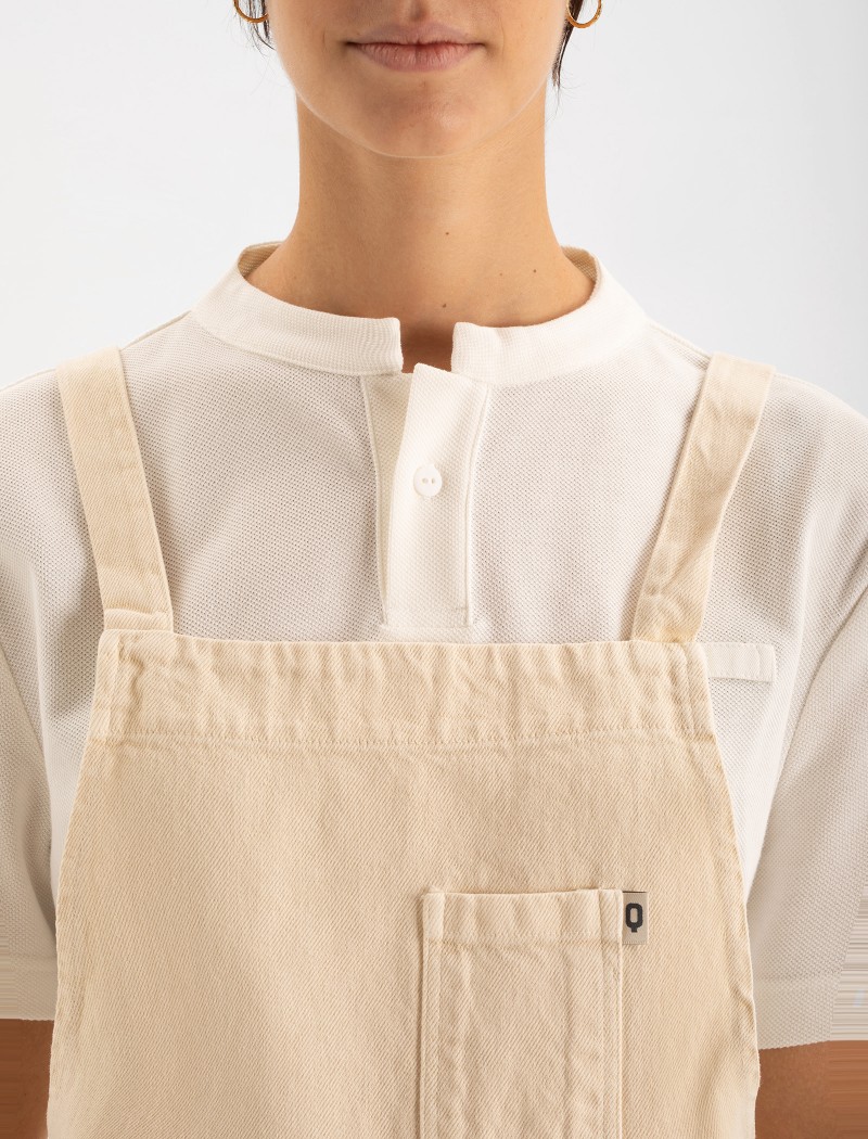 Tone Long Ecru Apron Top Detail | QOOQER Tablier Tone Long Ecru