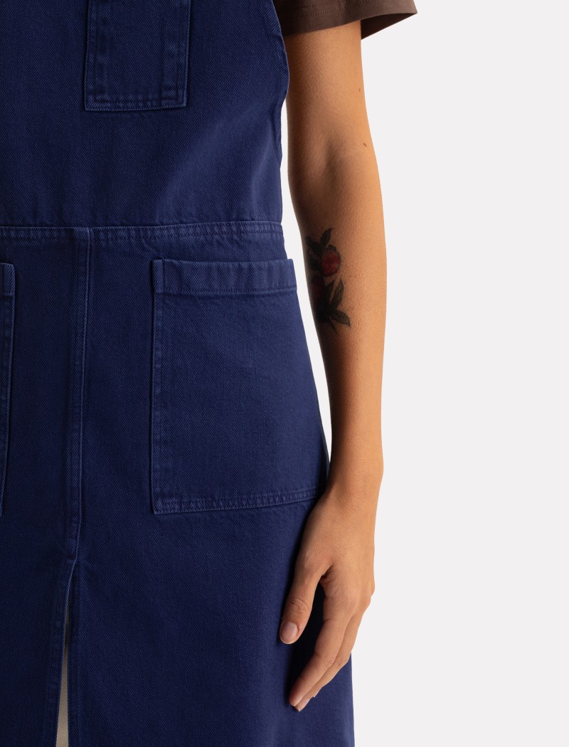 Tone Long Klein Apron Bottom Detail | QOOQER Tone Long Schürze - Blau Klein