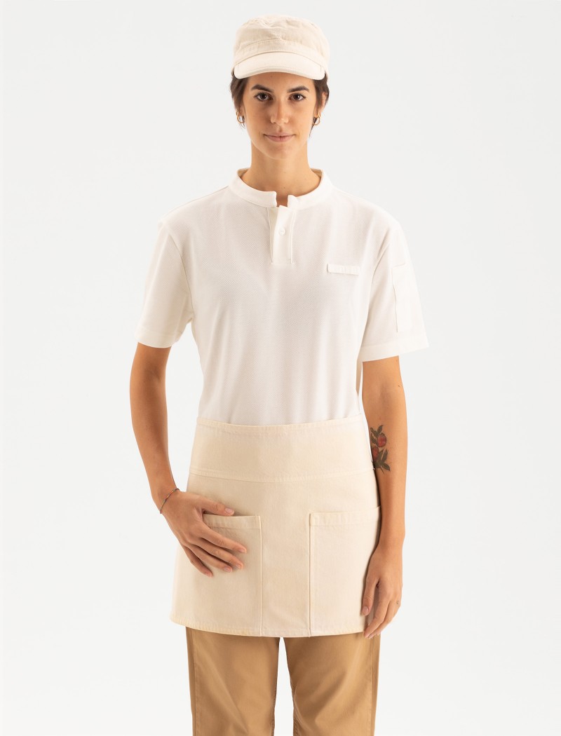 Delantal de cintura color natural Delantal Tone Short Ecru