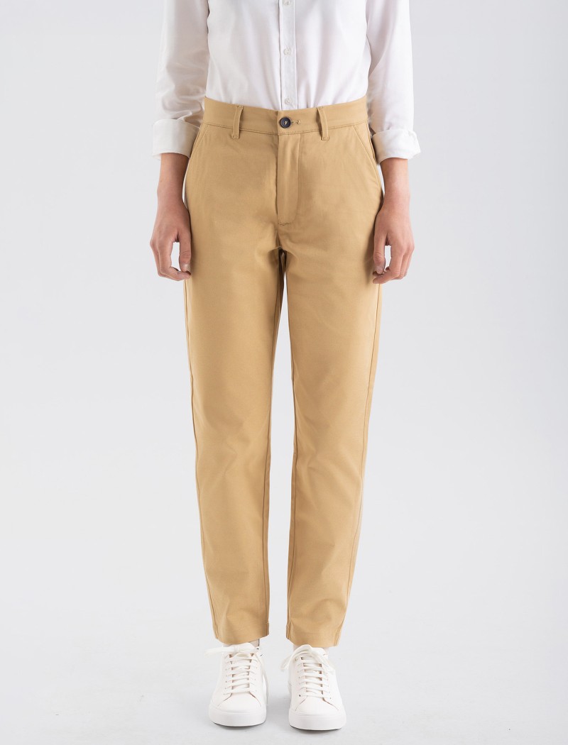 Pantaloni Chino beige in Cotone Organico Pantaloni Chino beige in Cotone Organico